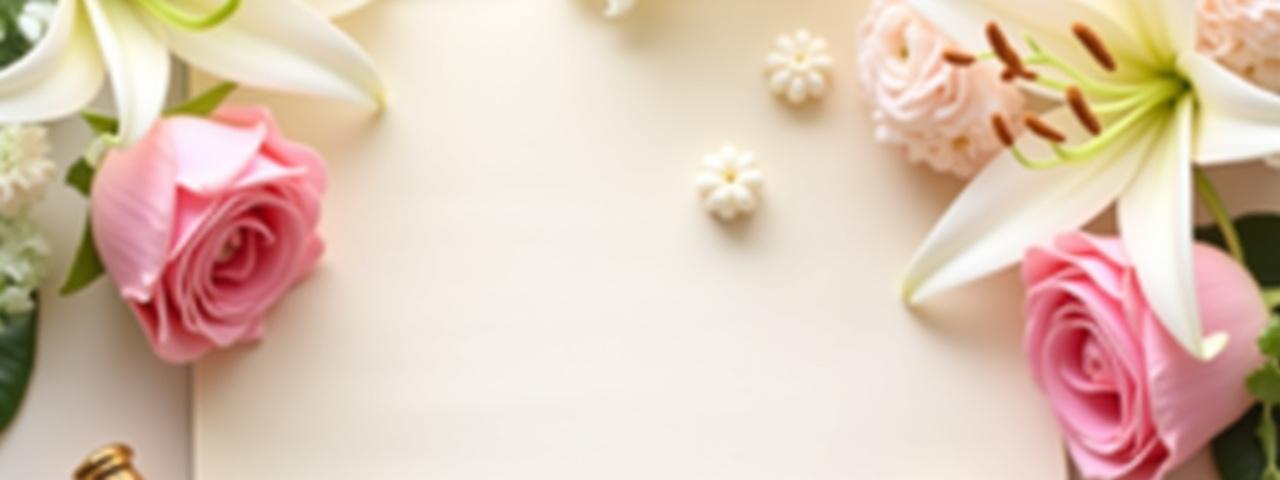 Sariwang bulaklak at simbolo ng kasunduan na nagpapahiwatig ng mga tuntunin at kondisyon.